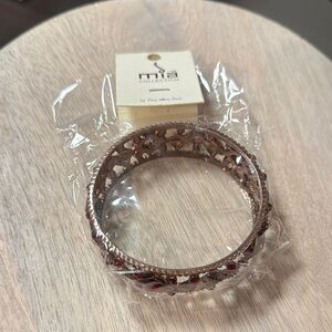MIA Red Crystals and Copper-Tone hard Bracelet
